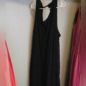 SHEIN Black Lace Midi Dress